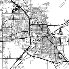 1:1 square aspect ratio vector road map of the city of  Beaumont Texas in the United States of America with black roads on a white background.