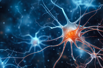 Exceptionally detailed macro view of neuronal cell structures within the brain 