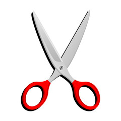 open scissor in white background icon, Vector illustration