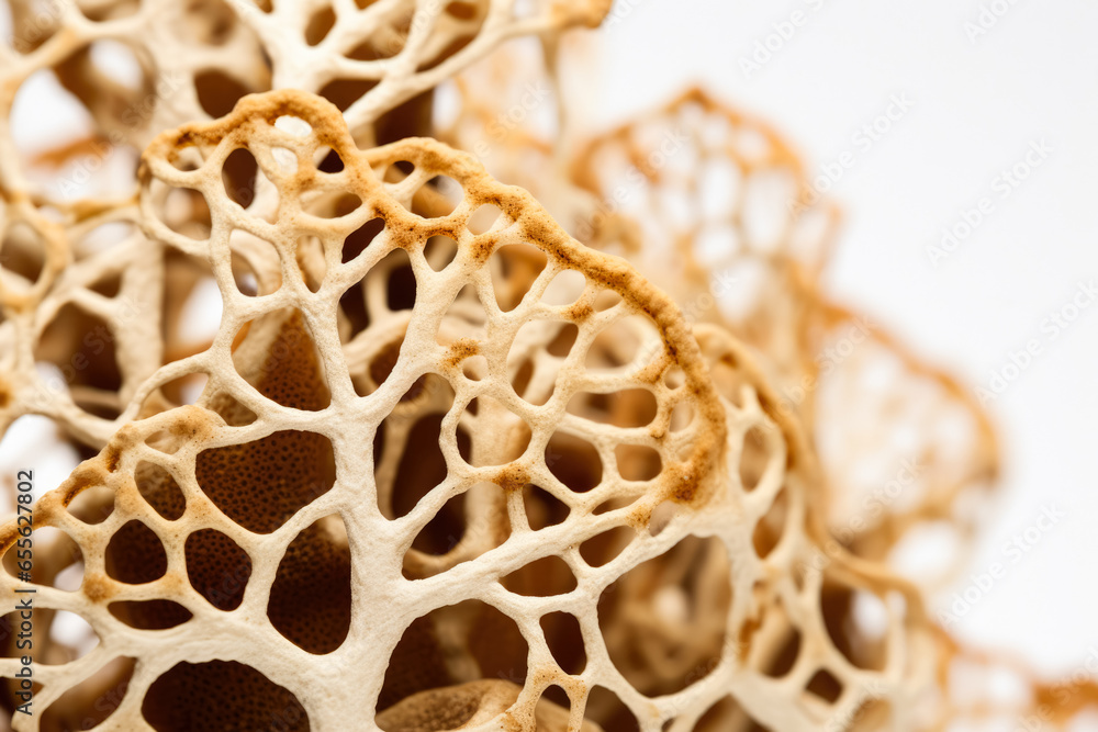 Poster close-up image of cellular plant structures isolated on a white background