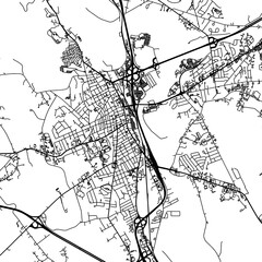 1:1 square aspect ratio vector road map of the city of  Concord New Hampshire in the United States of America with black roads on a white background.
