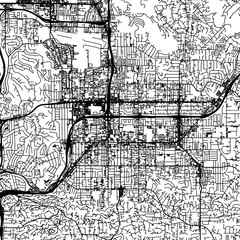 1:1 square aspect ratio vector road map of the city of  El Cajon California in the United States of America with black roads on a white background.