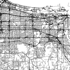 Fototapeta na wymiar 1:1 square aspect ratio vector road map of the city of Gresham Oregon in the United States of America with black roads on a white background.