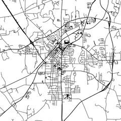 1:1 square aspect ratio vector road map of the city of  kilgore Texas in the United States of America with black roads on a white background.
