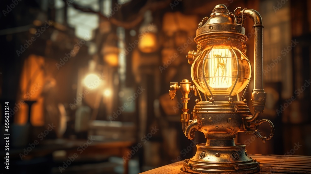 Poster ai generated 3d image of sparkling lantern