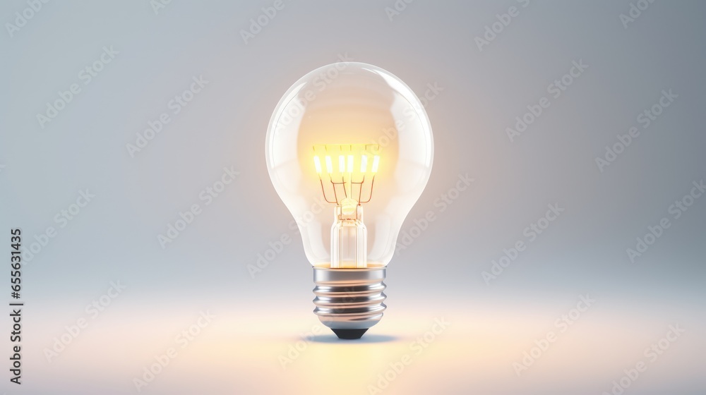 Poster ai generated 3d image of sparkling light bulb