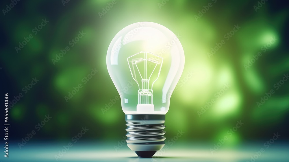 Poster ai generated 3d image of sparkling light bulb