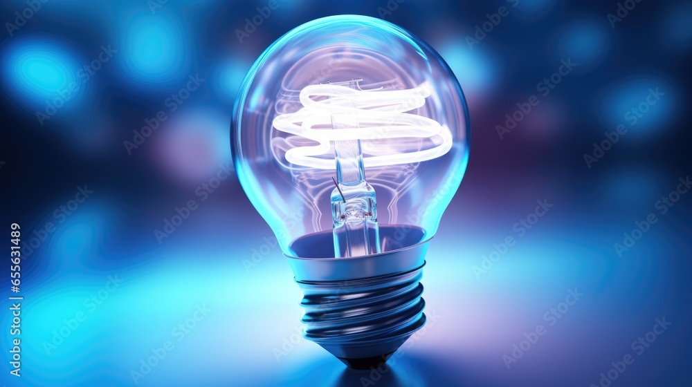 Poster ai generated 3d image of sparkling light bulb