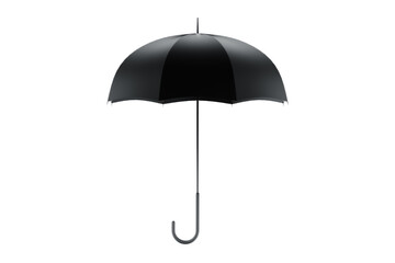 Black umbrella isolated on a white background. 3D illustration, 3D render.