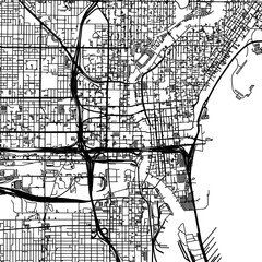 1:1 square aspect ratio vector road map of the city of  Milwaukee Center Wisconsin in the United States of America with black roads on a white background.