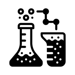 Chemical laboratory icon represented by an experiment tube