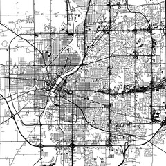 1:1 square aspect ratio vector road map of the city of  Rockford Illinois in the United States of America with black roads on a white background.