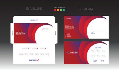 envelope and postcard for any company use