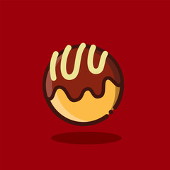 Takoyaki food floating simple cartoon vector illustration food concept icon isolated