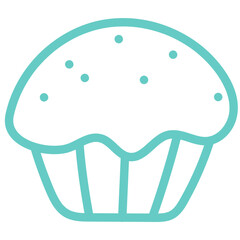 cute cup cake doodle icon