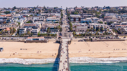 Manhattan Beach, Los Angeles, California, USA - 23-10-1, aerial view of beach landscape around...