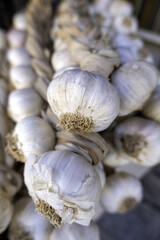 Dried garlic in a market