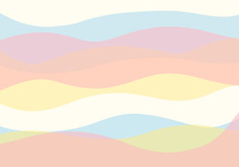 Fototapeta na wymiar vector background curve pattern Pink alternating with blue and yellow Pastel wave pattern wallpaper