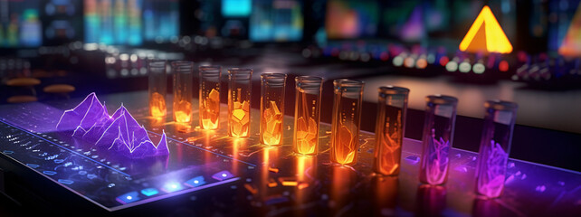 Fancy unique glasses with candles burning glowing a dark room high quality professional photo mock-up