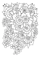 Rolgordijnen Illustration for coloring. Art therapy. Flower coloring page. © E.Nolan