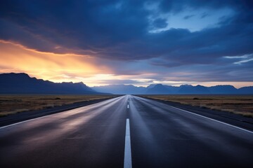 Fototapeta premium a smooth empty road stretching out into the distance