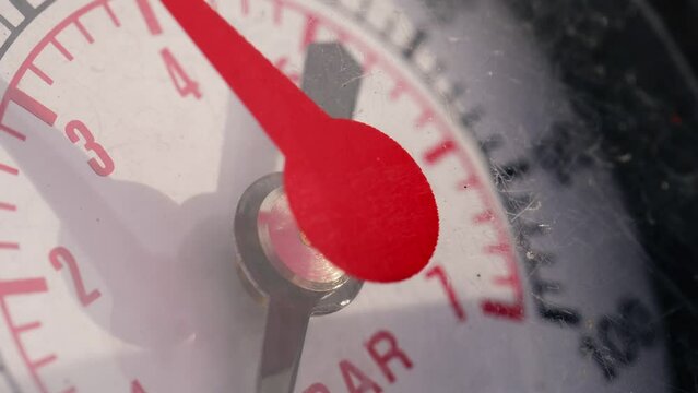 Foot pump for flat tire macro
