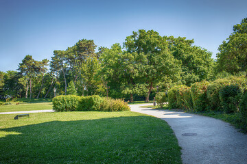 Castle garden at baroque palace located in the town of Keszthely, Zala, Hungary.