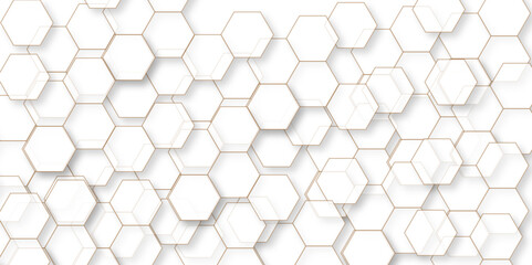 White abstract hexagon wallpaper or background. Futuristic abstract honeycomb mosaic white background. Seamless cell background. Abstract honeycomb background.
