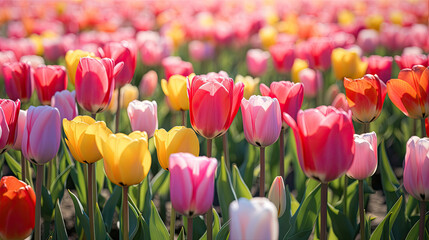 field of tulips