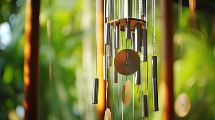 Obraz premium Wind chimes on the porch