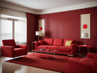 Minimalist modern design made in red tones