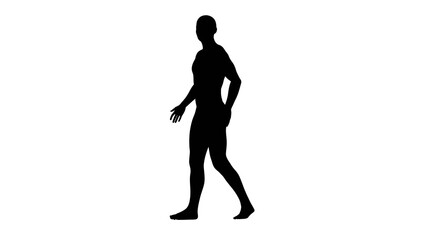 Silhouette of a beautiful young athletic man ACTIVITY, transparent background. 3d illustration (rendering).