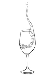 Celebration Elegance wine glass line art