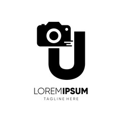 Letter U Initial Photography Logo Design Vector Icon Graphic Emblem Illustration 