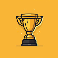 gold trophy cup 2d icon