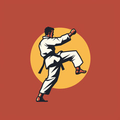 Fototapeta na wymiar karate 2d icon