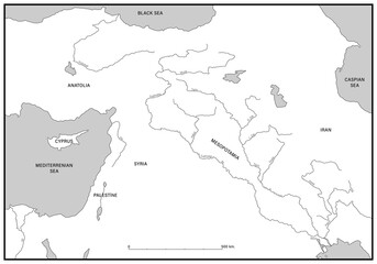 Anatolia and Mesopotamia map drawing © Emrahgokcan