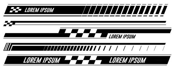 Racing speed vector illustration abstract car track set