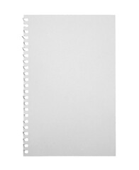 blank white sheet of paper note on transparent background png file