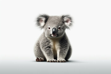 Koala bear isolated on white background with clipping path. Australian native animal.