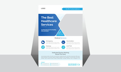 Modern flyer template and modern design, perfect for Medical, professional colorful Medical flyer template design, flyer template design layout vector illustration template