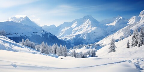 Fototapeta na wymiar A picturesque winter wonderland