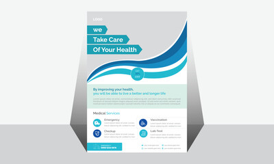 Modern flyer template and modern design, perfect for Medical, professional colorful Medical flyer template design, flyer template design layout vector illustration template