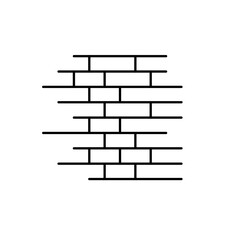 Hand drawn ink brick wall vector