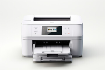 Printer on a white background. 3d rendering. Computer digital image.