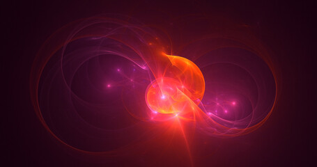 3D manual rendering abstract colorful fractal light background