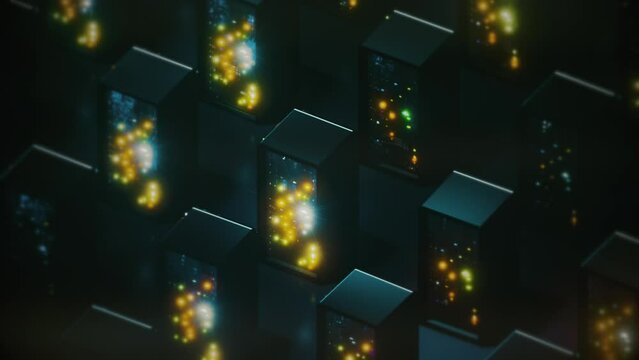 Ai Data Center System Modernization - Data Infrastructure Intro - investments Concept 3D Animation Render