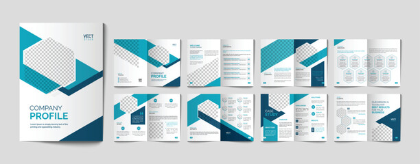 Company profile annual report business proposal corporate bifold brochure design template - obrazy, fototapety, plakaty
