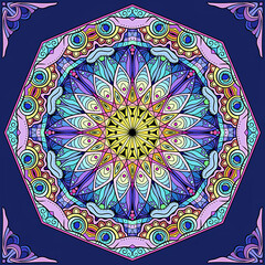 Mandala flower shape with a mix of colors