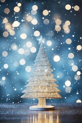 Festive Christmas New Year background. Holiday Christmas winter tree